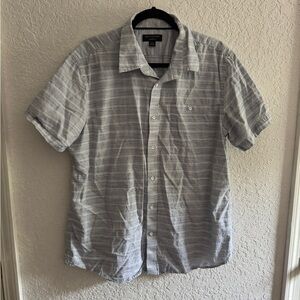 Men's Banana Republic Gray Striped Shirt size XL slim